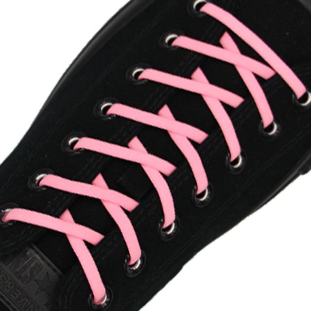 Oval Elastic No Tie Shoelaces - Neon Pink