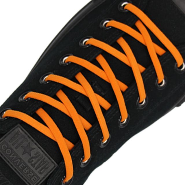 Oval Elastic No Tie Shoelaces - Orange