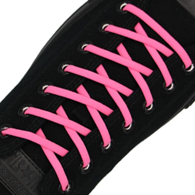Oval Elastic No Tie Shoelaces - Peach Pink