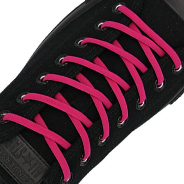 Oval Elastic No Tie Shoelaces - Rose Red
