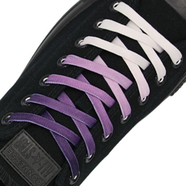 Length: 110cm | Width: 10mm | Purple Faded Shoelace Flat