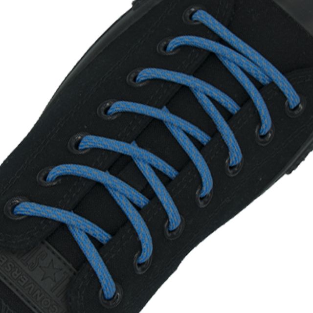 Reflective Shoelaces Round Blue 100 cm - Ø5mm Dash