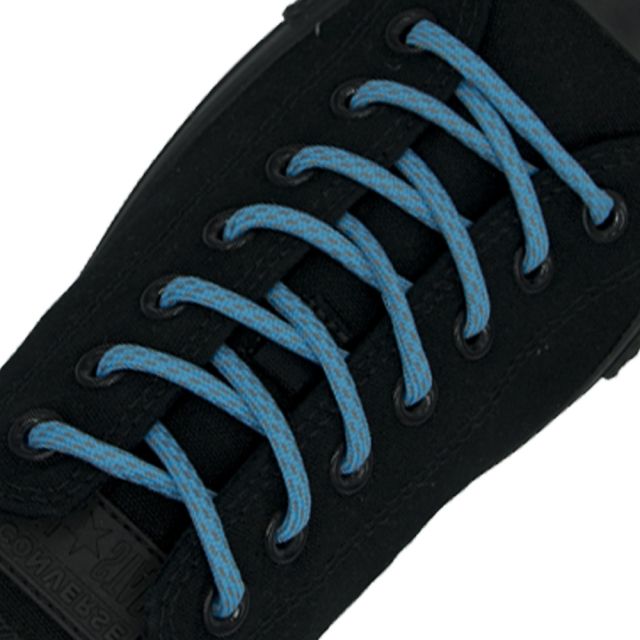 Reflective Shoelaces Round Light Blue 120 cm - Ø5mm Dash