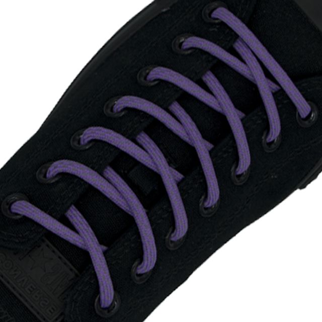 Reflective Shoelaces Round Purple 100 cm - Ø5mm Dash