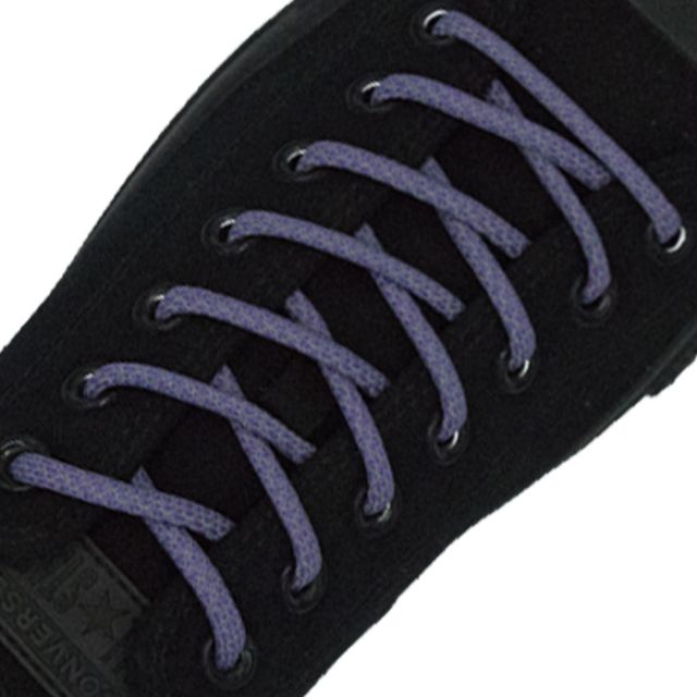 Reflective Shoelaces Round Dark Purple 100 cm - Ø5mm Cross