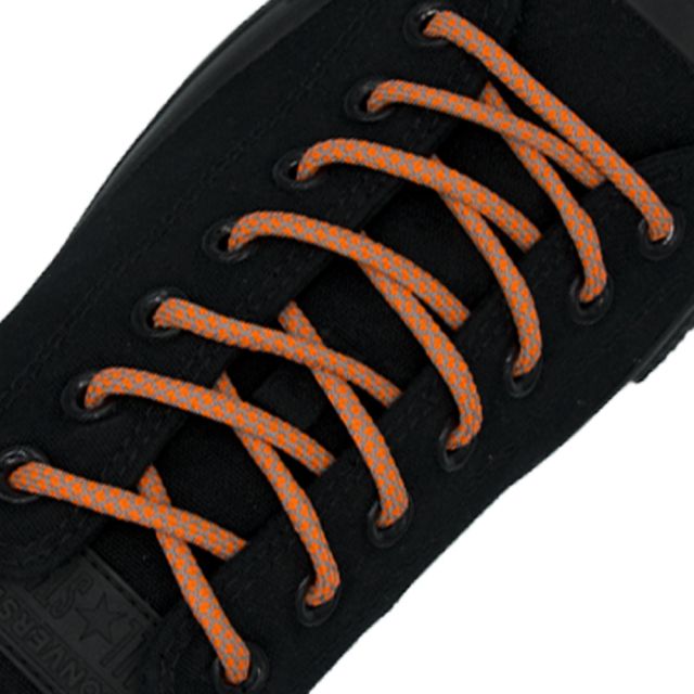 Reflective Shoelaces Round Fluro Orange 100 cm - Ø5mm Cross