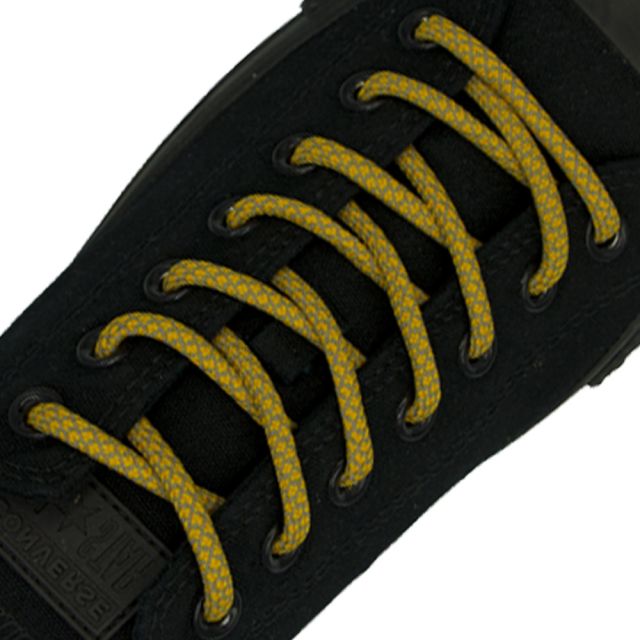 Reflective Shoelaces Round Merigold 100 cm - Ø5mm Cross