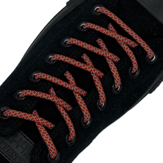 Reflective Shoelaces Round Red 160 cm - Ø5mm Cross