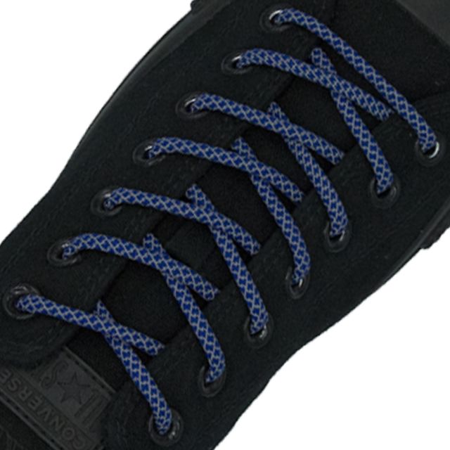 Reflective Shoelaces Round Royal Blue 160cm - Ø5mm Cross