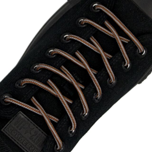 Two Tone Reflective Bootlace Shoelace Bronze Grey 100cm - Ø4mm STRIPE