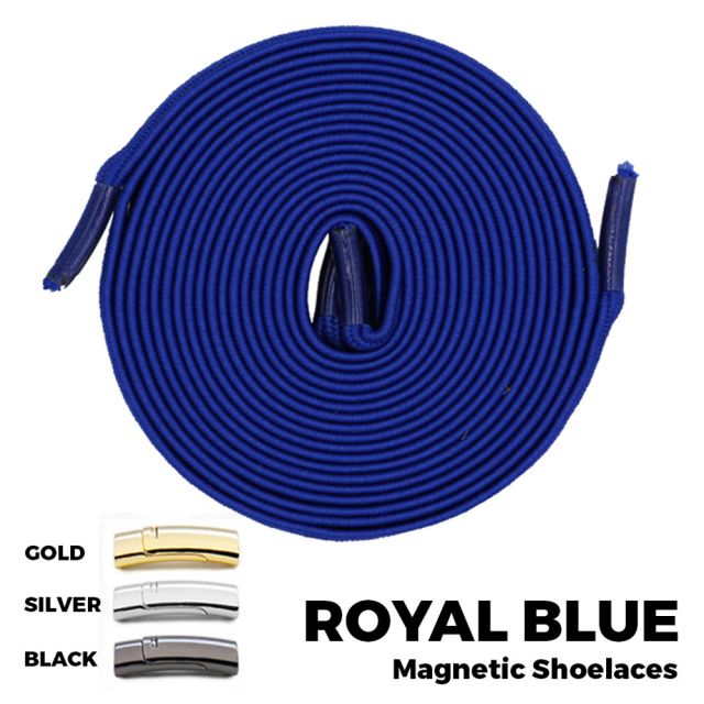 Royal Blue Magnetic Shoelace Lock Flat Elastic No-Tie Laces