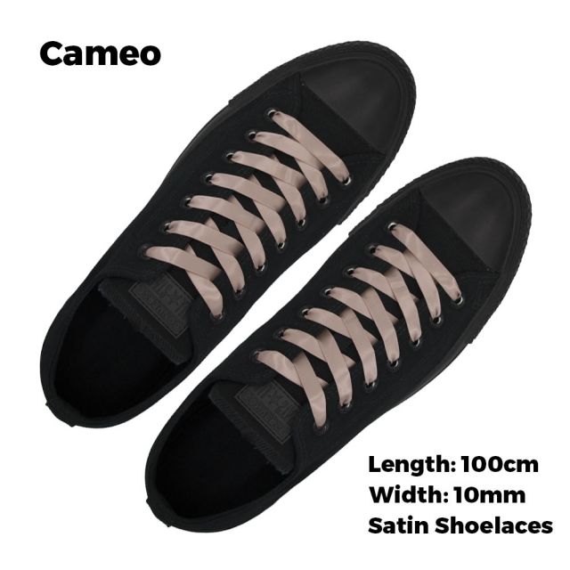 Satin Ribbon Shoelaces Flat Cameo - 100cm Length - 1cm Width