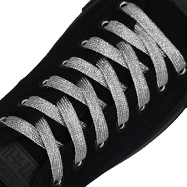 Glitter Shoelace - Silver 50cm Length 10mm Width