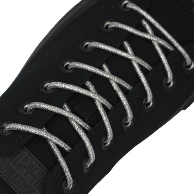 Glitter Shoelace - Silver 50cm Length 4mm Round