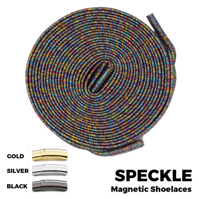 Speckle Magnetic Shoelace Lock Flat Elastic No-Tie Laces