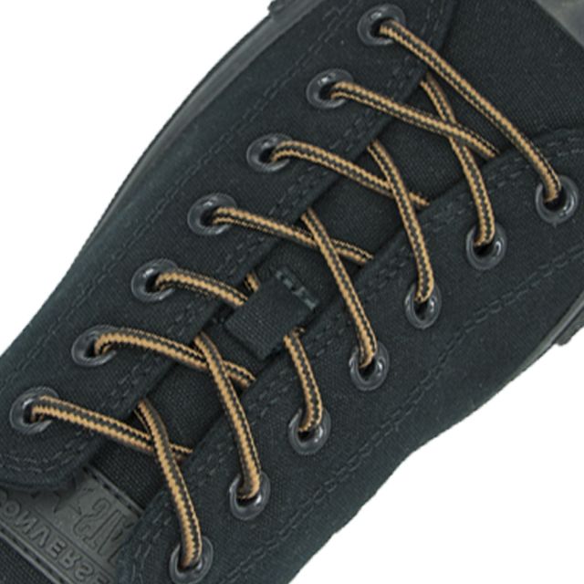 Two Tone Bootlace Shoelace Brown Black 100cm - Ø4mm