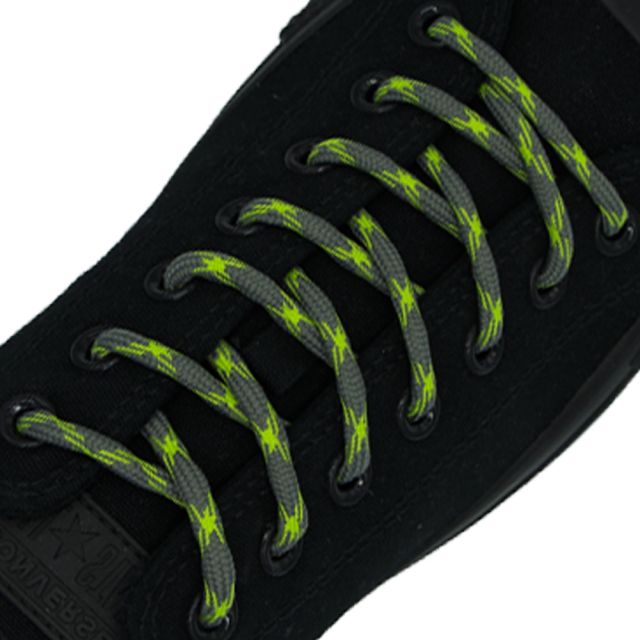 Two Tone Bootlace Shoelace Green Grey 100cm - Ø5mm