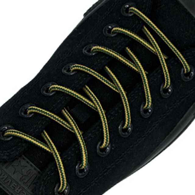 Two Tone Bootlace Shoelace Green Yellow 100cm - Ø4mm