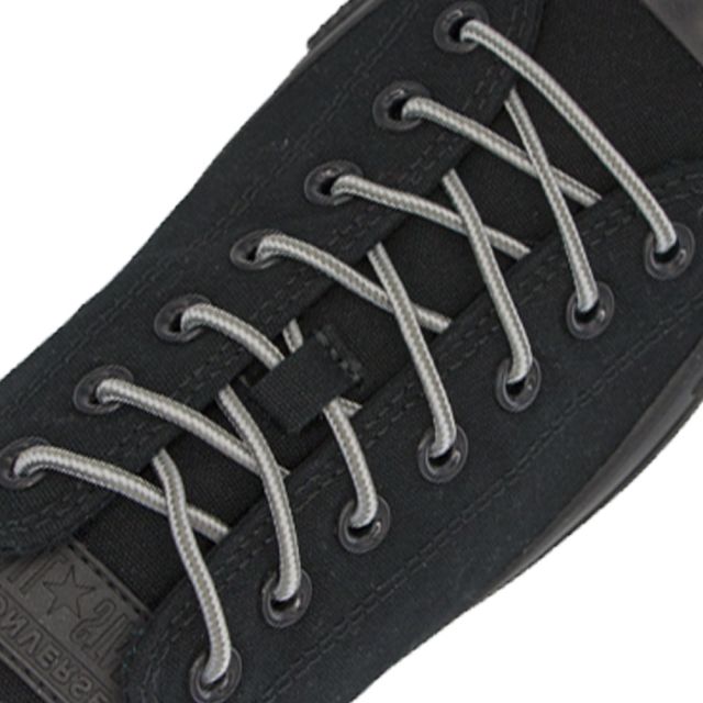 Two Tone Bootlace Shoelace Grey White 100cm - Ø4mm