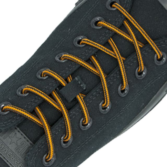 Two Tone Bootlace Shoelace Orange Black 100cm - Ø4mm
