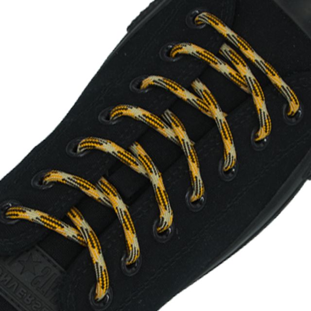 Two Tone Bootlace Shoelace Orange Black 100cm - Ø5mm