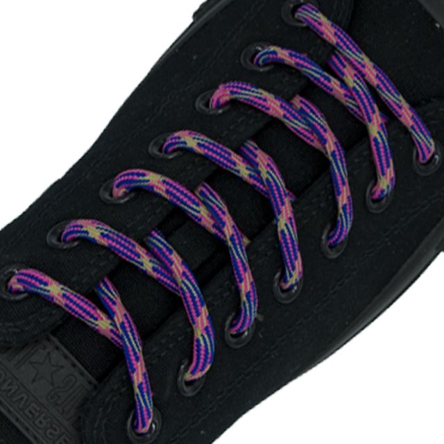 Two Tone Bootlace Shoelace Pink Blue 100cm