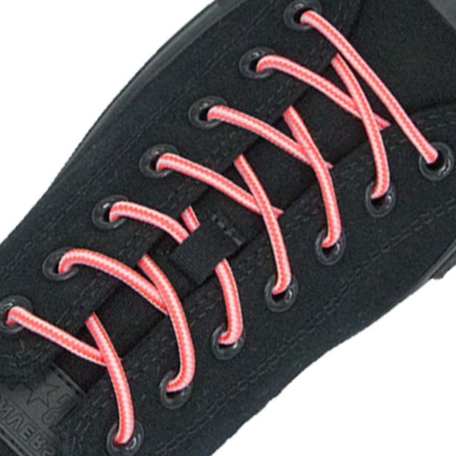 Two Tone Bootlace Shoelace Pink White 100cm - Ø4mm