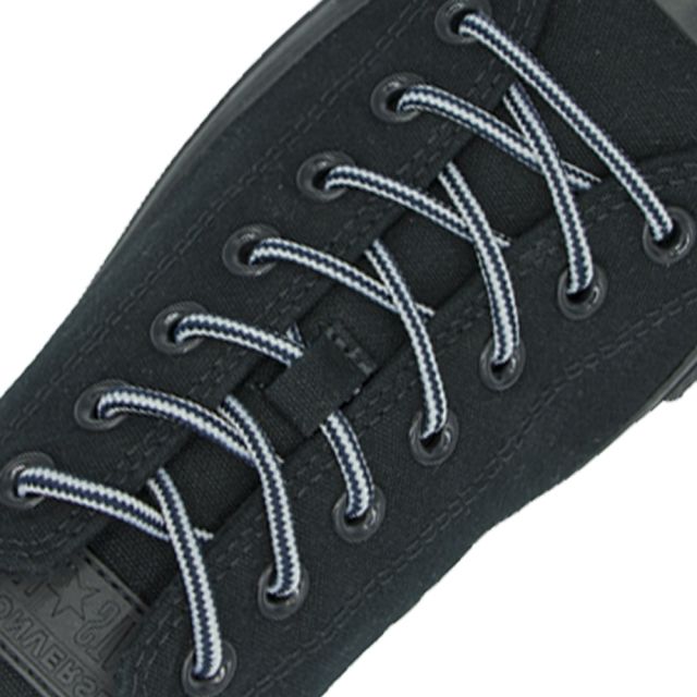 Two Tone Bootlace Shoelace Black White 100cm - Ø4mm