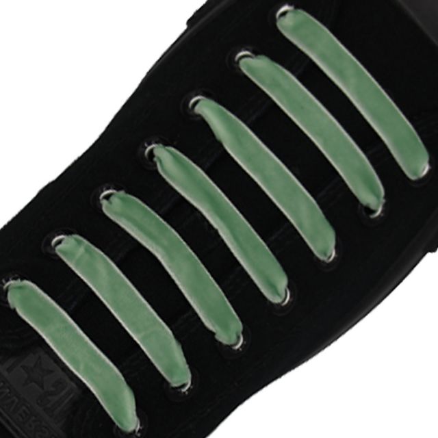 Velvet Ribbon Shoelaces - Light Green L: 80cm W: 1cm