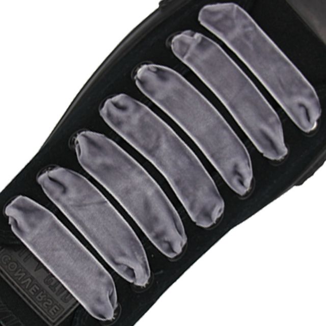 Velvet Ribbon Shoelaces - Grey L: 80cm W: 1.5cm oFashion