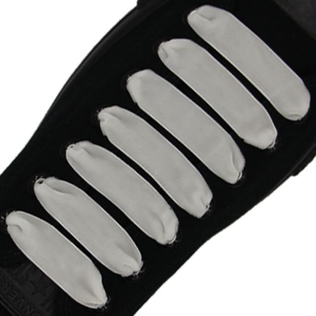 Velvet Ribbon Shoelaces - White L: 80cm W: 1cm oFashion