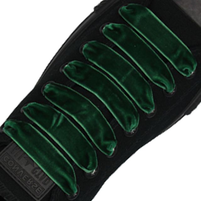 Velvet Ribbon Shoelaces - Green L: 80cm W: 1cm