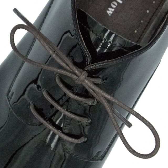 Waxed Cotton Dress Shoelaces - Dark Brown 80cm Length 3mm Round