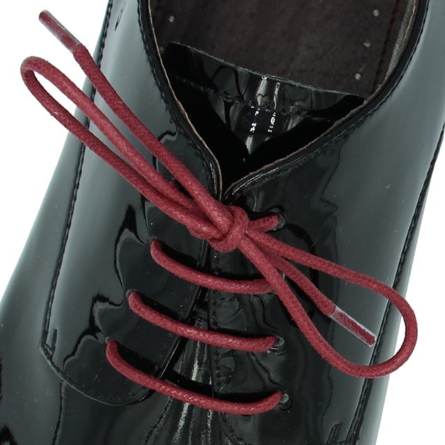 Waxed Cotton Dress Shoelaces - Dark Red 60cm Length 2.5mm Round