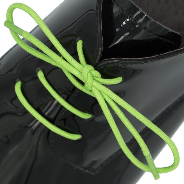 Waxed Cotton Dress Shoelaces - Light Green 60cm Length 2.5mm Round