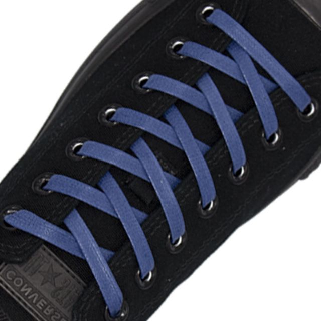 7mm Blue Wax Shoelaces Flat - 120cm