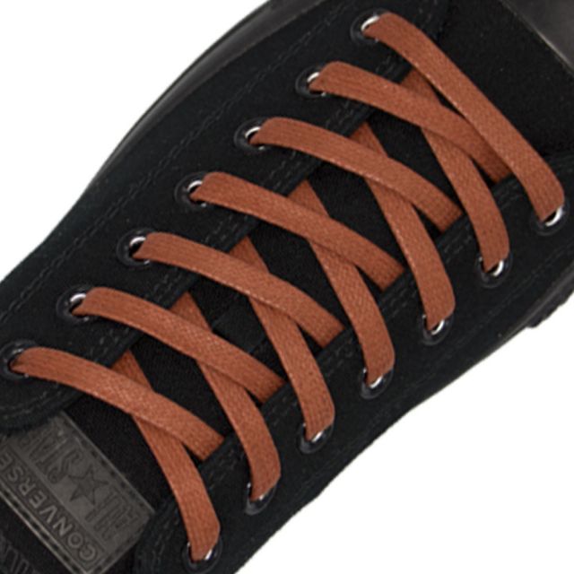 Waxed Cotton Boots Sneaker Casual Shoelaces - Brown 120cm Round Strings