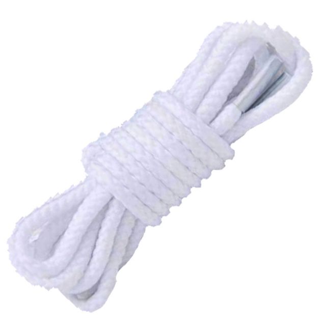 Round White Solid Shoelace / Bootlace Diameter: 5mm