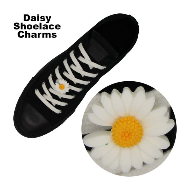 White Daisy Shoelace Charm
