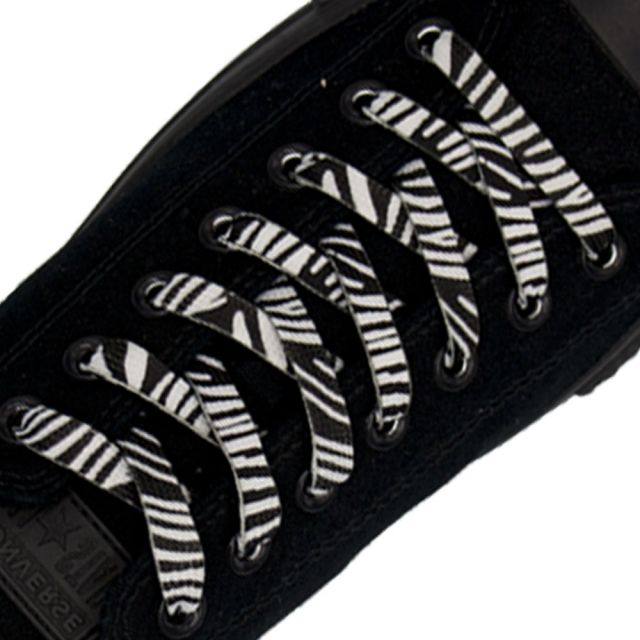 Zebra Fashion Shoelace - Flat Length 140cm Width 1cm