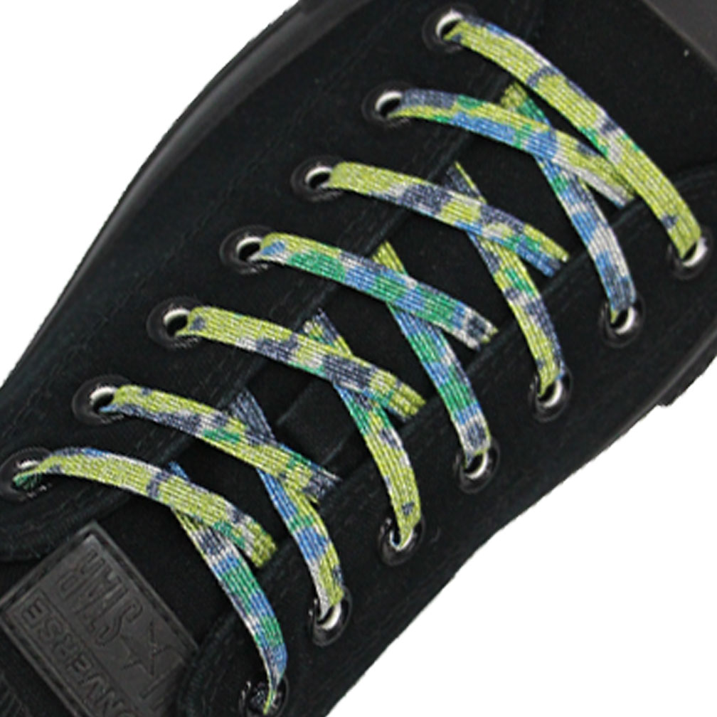 Inked Glitter Magnetic Lock No Tie Shoelace - Flat Elastic 