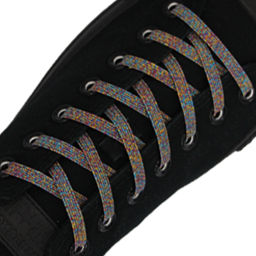 Multi Colour Glitter Capsule Lock No Tie Shoelace - Flat Elastic Shoelaces
