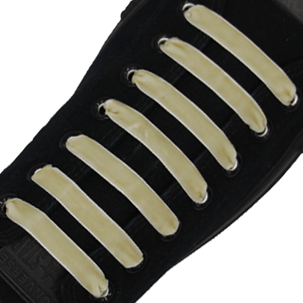 Ivory Velvet Shoelaces - Width 1cm